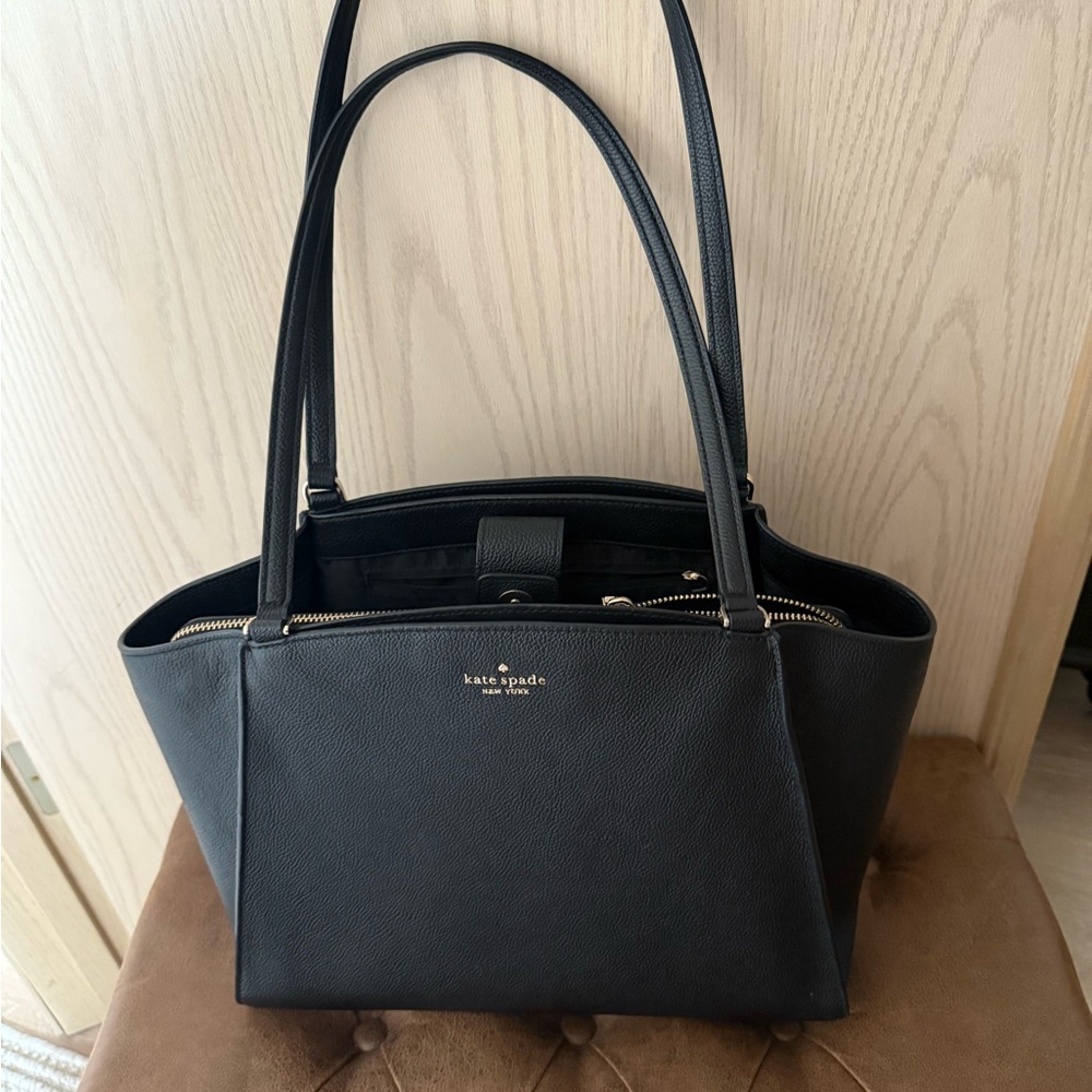 Kate Spade Black Tote Bag with Gold Hardware